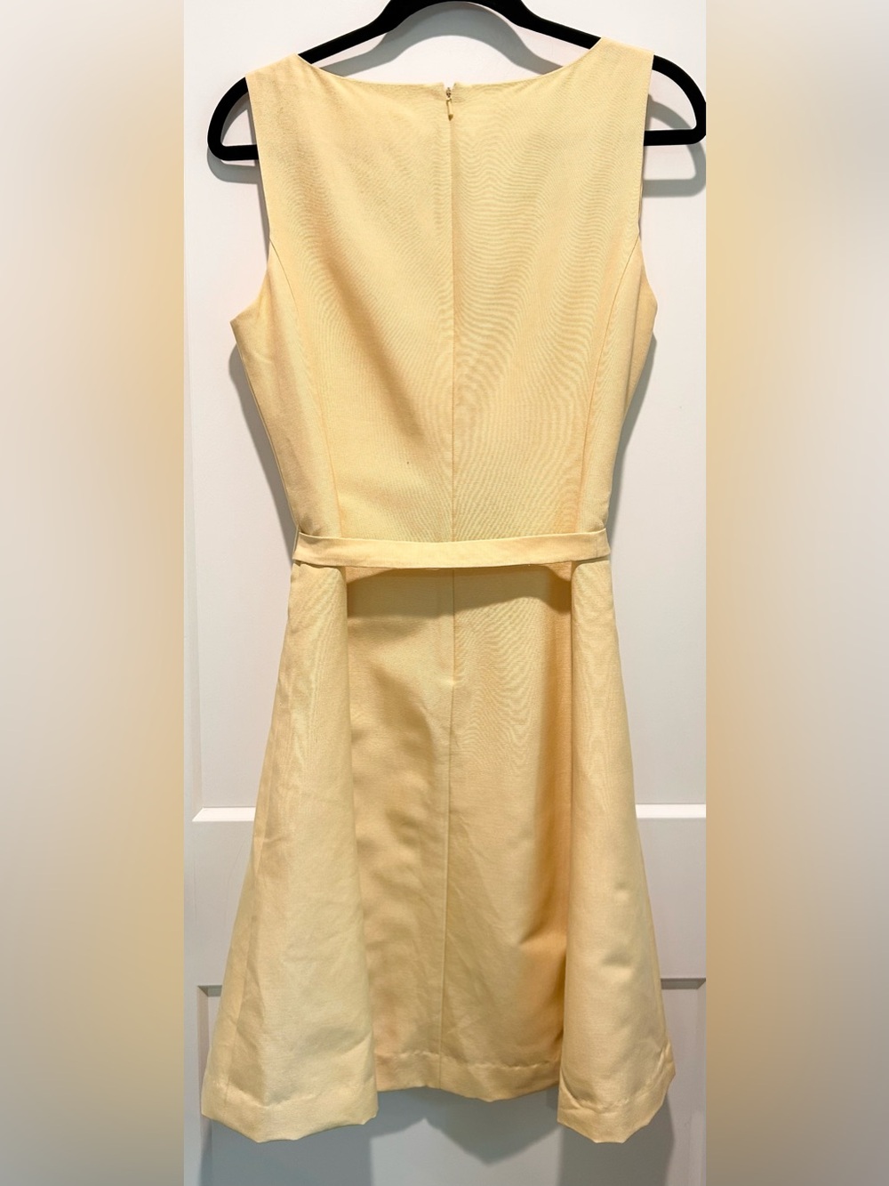 Talbots Butter Yellow Silk Blend Dress Fit Flare Wedding Guest Garden Party 10 - Picture 8 of 12
